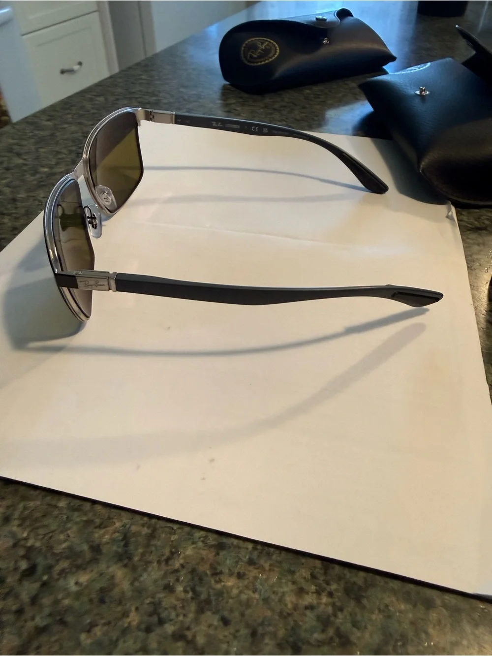 Ray-Ban Men’s Black Frame Sunglasses with Blue Mirrored Lenses